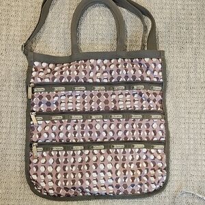 LeSportsac Tote Brown Gray Geometric